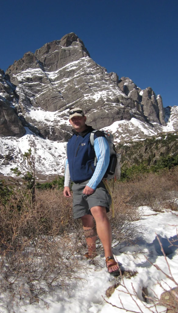 Michael in front of Mt Humboldt